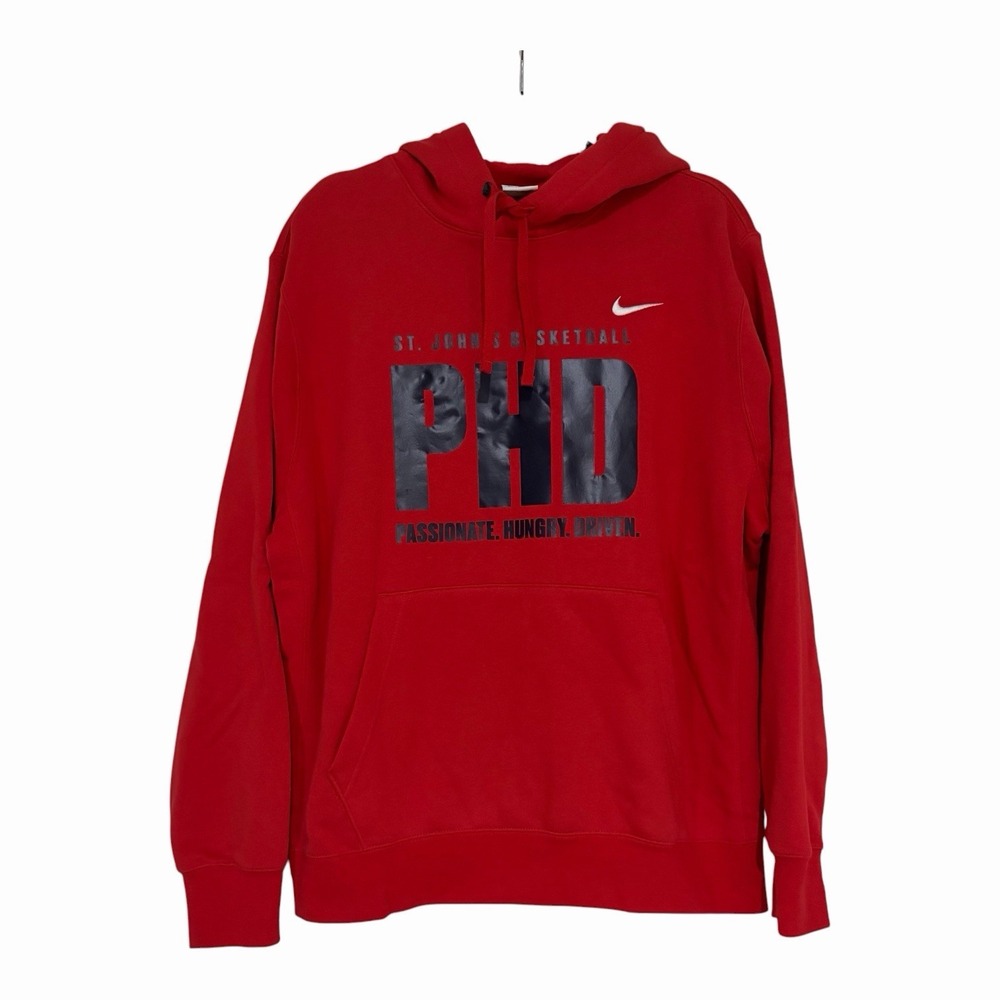 Nike St Johns University Hoodie Mens Large Red College NCAA Red Storm Basketball